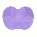 1Pc Silicone Apple-Shaped Makeup Brush Cleaner Pad With Suction Cup For Effective Cosmetic Tool Cleaning