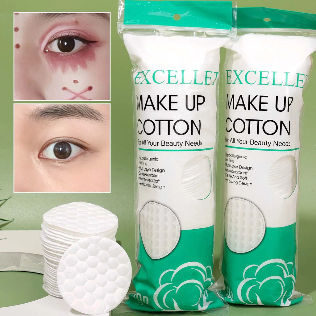 200pcs Cotton Pads Disposable Clean Cotton Face Nail Polish Remover Round Soft Face Cleansing Remover Cotton Pads Makeup\';p