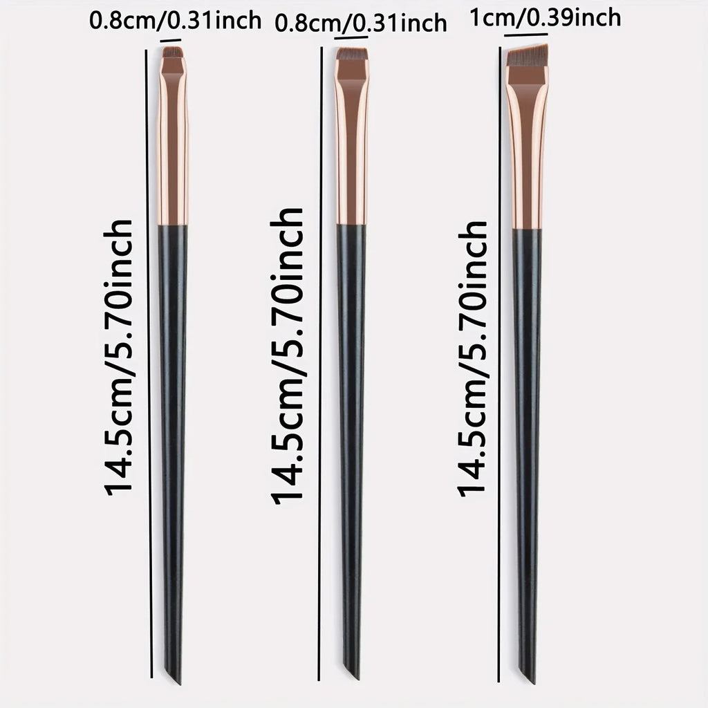 3 Pcs edge eyeliner brush oblique head eyebrow brush outline eyeliner brush ultra-thin eyeshadow brush makeup tools