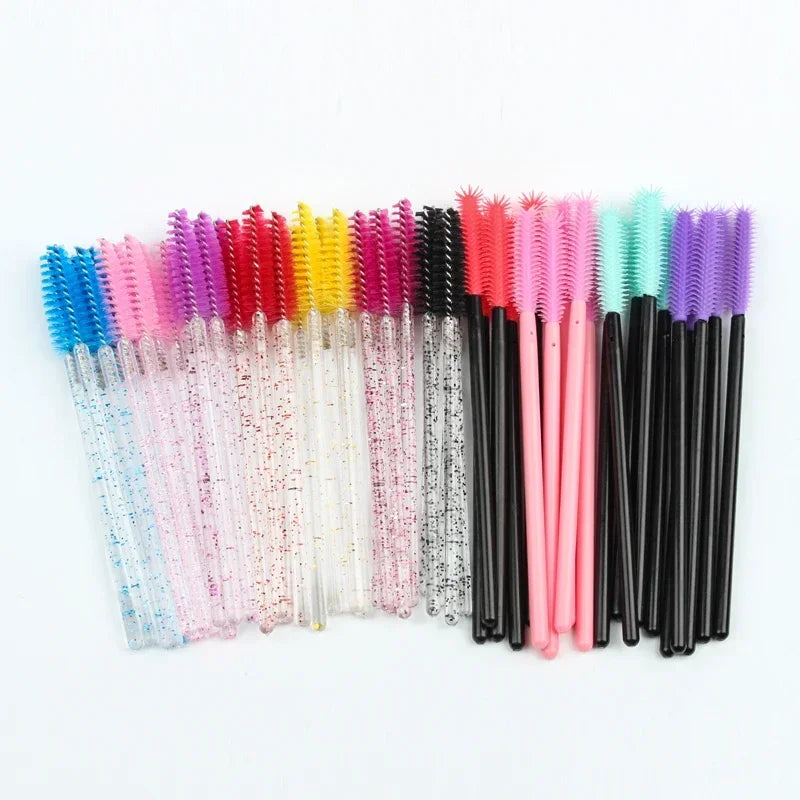 5/25/50 PCS Makeup Brushes Pink Crystal Eyelashes Brush Reusable Fake Lashes Extension Supplies False Eyelash Make up Tool /.\