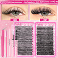 720PCS-30D+40D Mixed Style, 9-16mm Mixed Length Cat's Eye False Eyelash Cluster Set, Suitable for novice DIY at home.