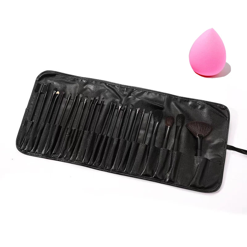 Free Gift Bag and Sponge for 24 pcs Makeup Brush Sets Cosmetics Brushes Eyebrow Powder Foundation Shadows Make Up Tools